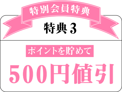 ポイントをためて500円値引き