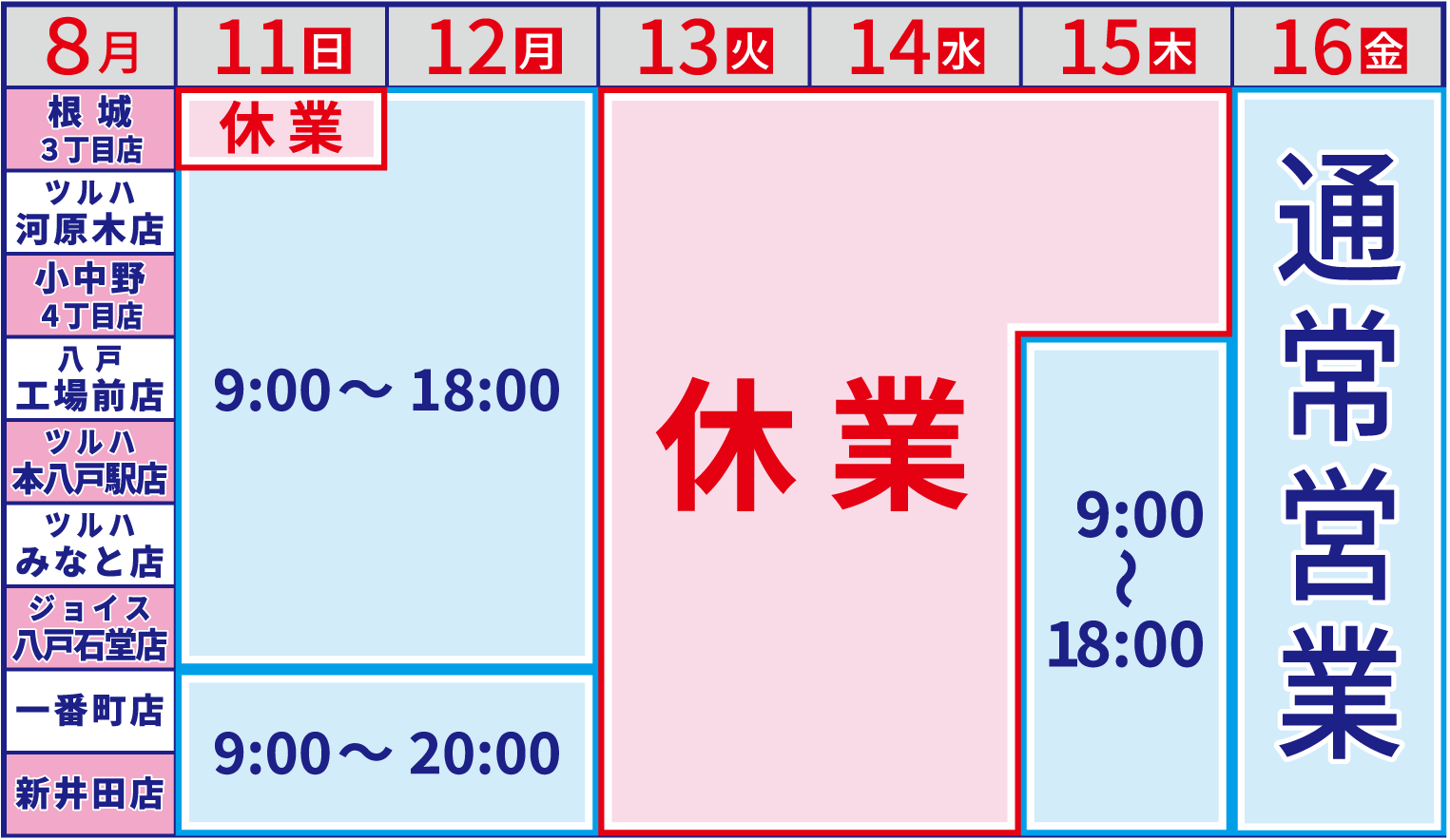 お盆の営業-八戸